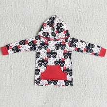 Load image into Gallery viewer, Boys tractor Valentines hoodie top
