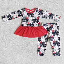 Load image into Gallery viewer, Valentines red tractor legging sets
