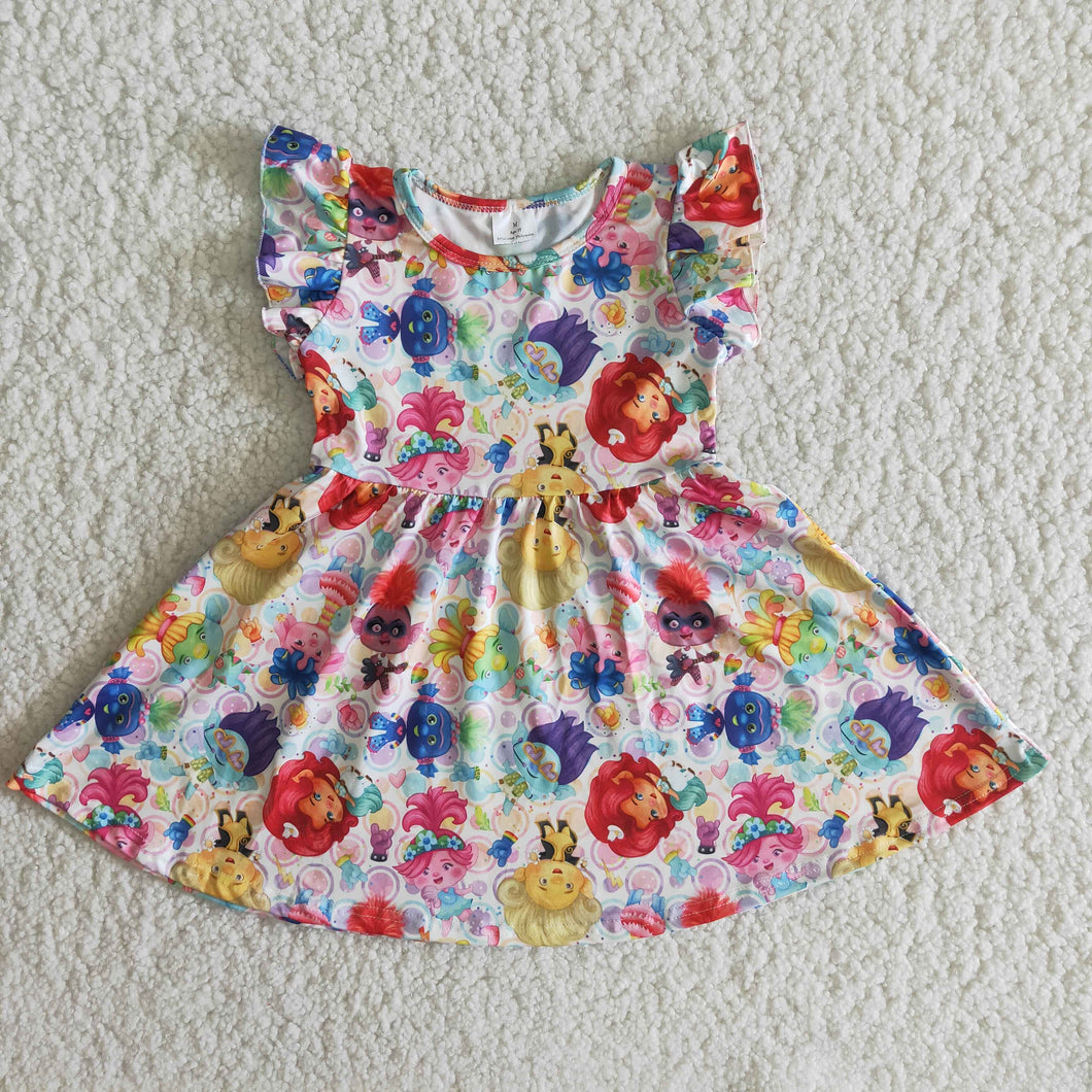 girls soft puffy sleeves dress