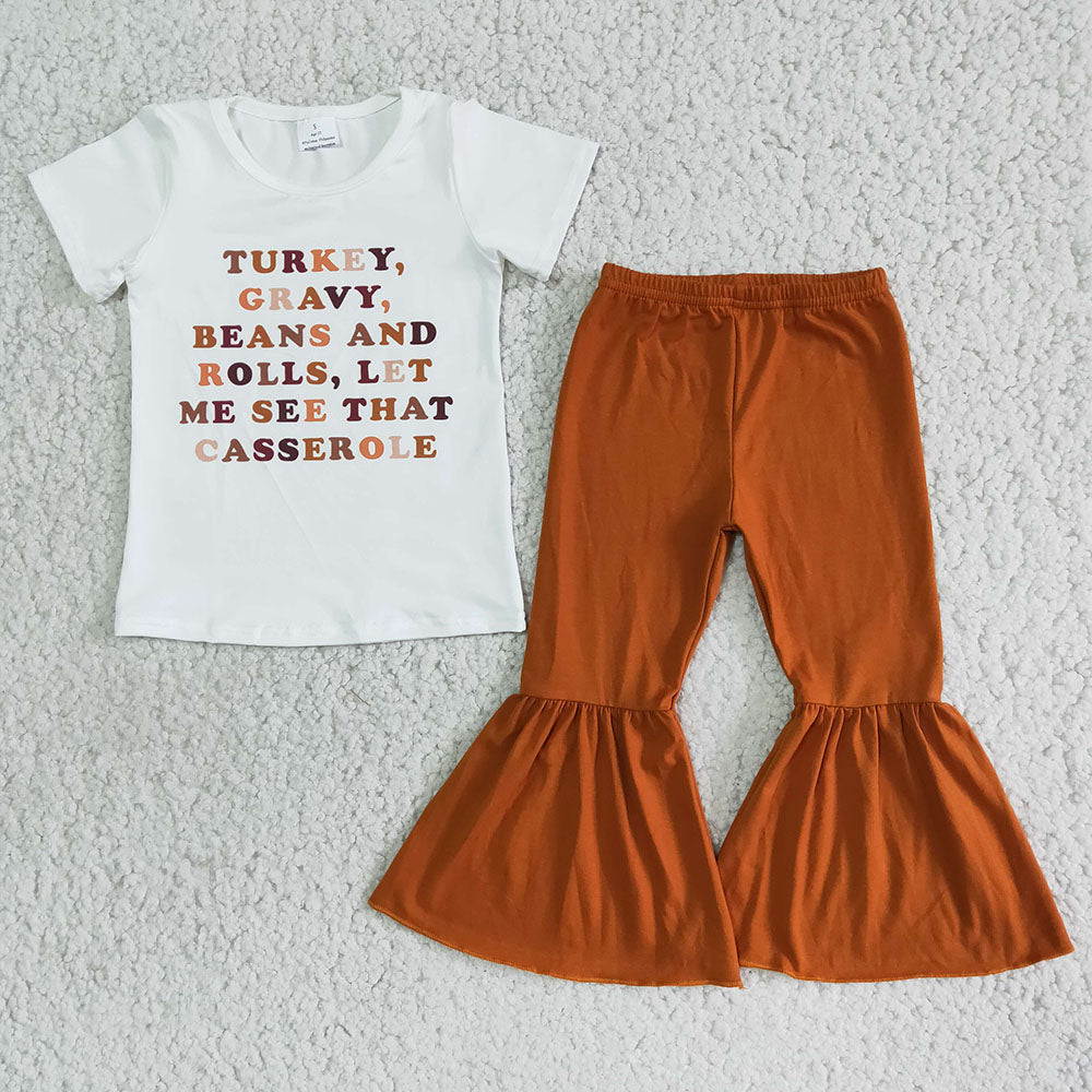 Turkey Words cassarole Bell Bottom Pants