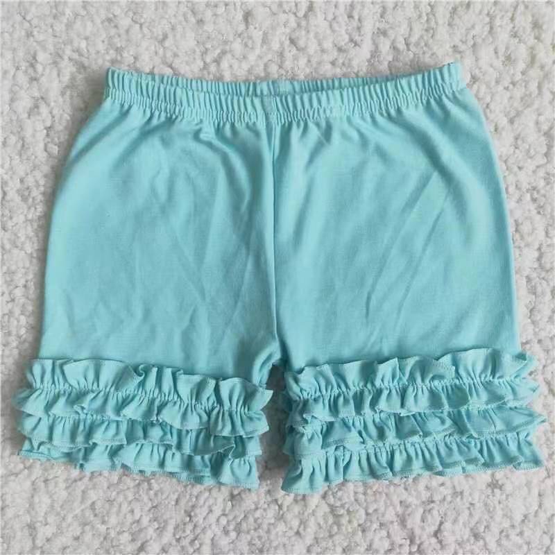 Aqua icing ruffle shorts
