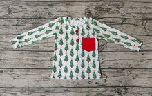 Load image into Gallery viewer, Baby Boys Christmas Tree Pocket Long Sleeve Tee Shirt Tops
