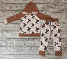 Load image into Gallery viewer, Baby Boys Hooded Western Rodeo Top Pants Outfits Clothing Sets
