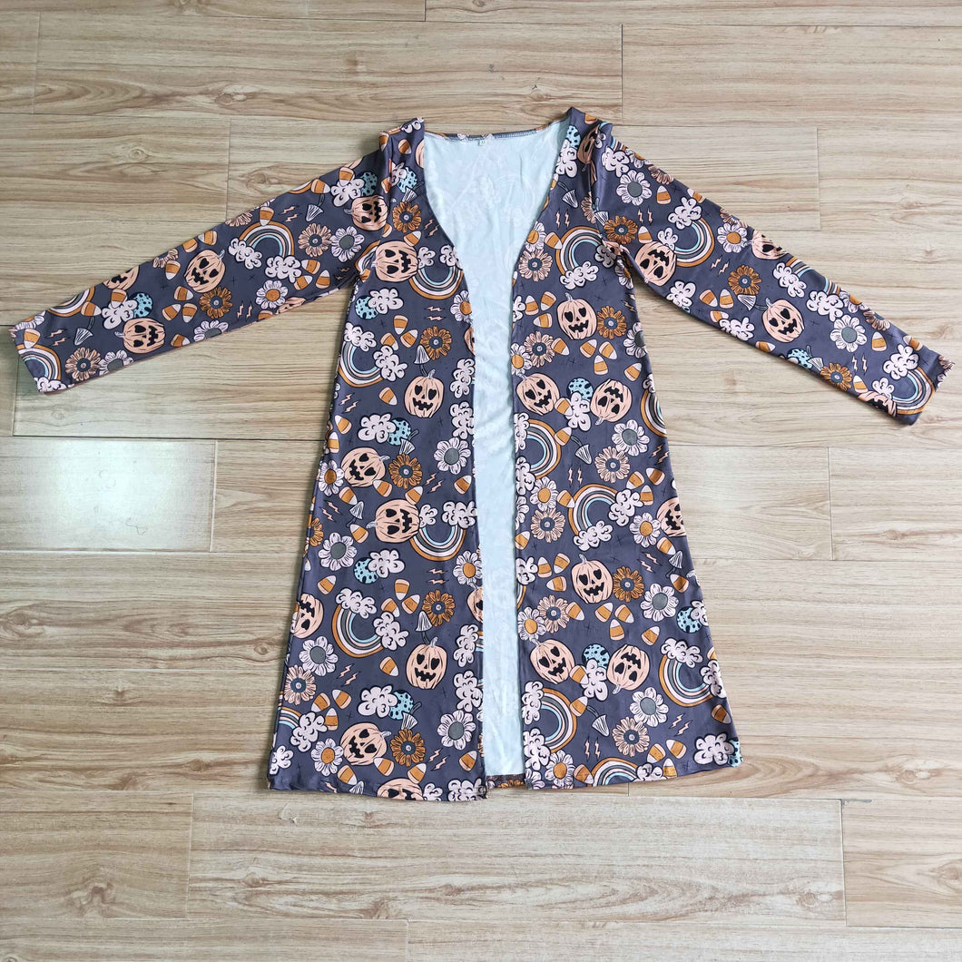 Adult women Halloween pumpkin rainbow jackets cardigans