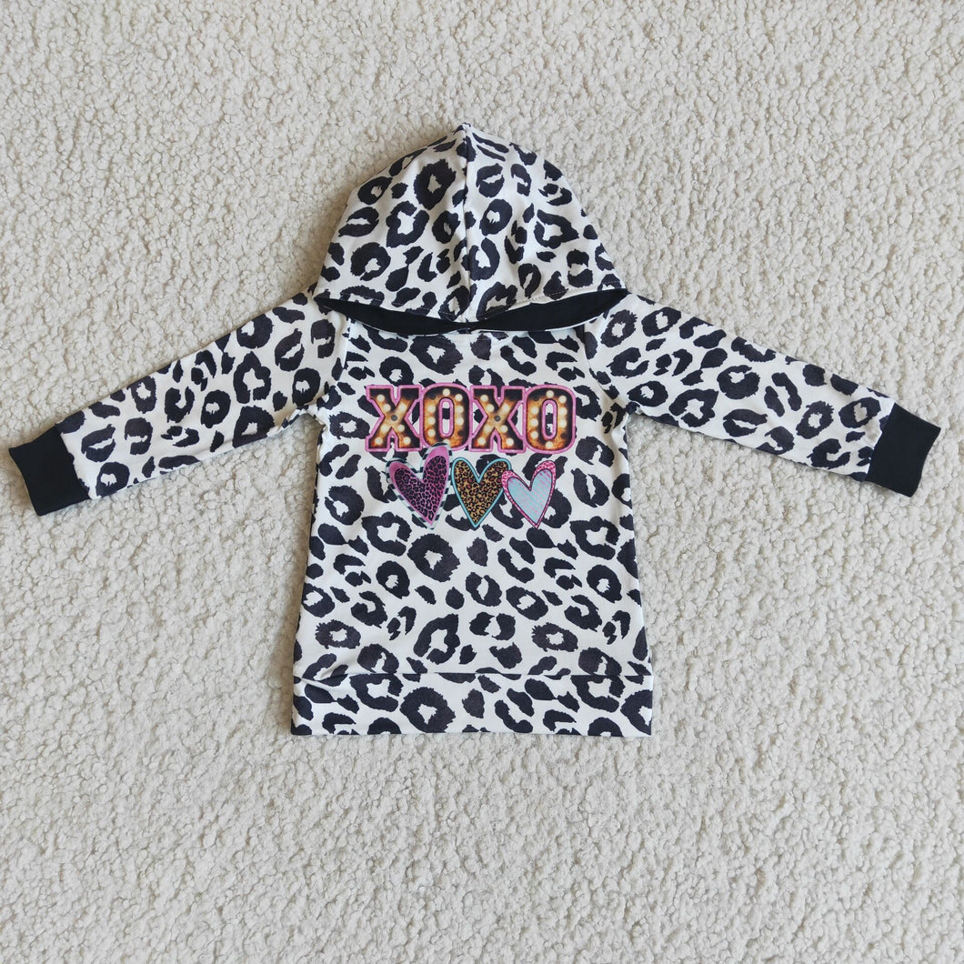 Hoodie xoxo leopard tops