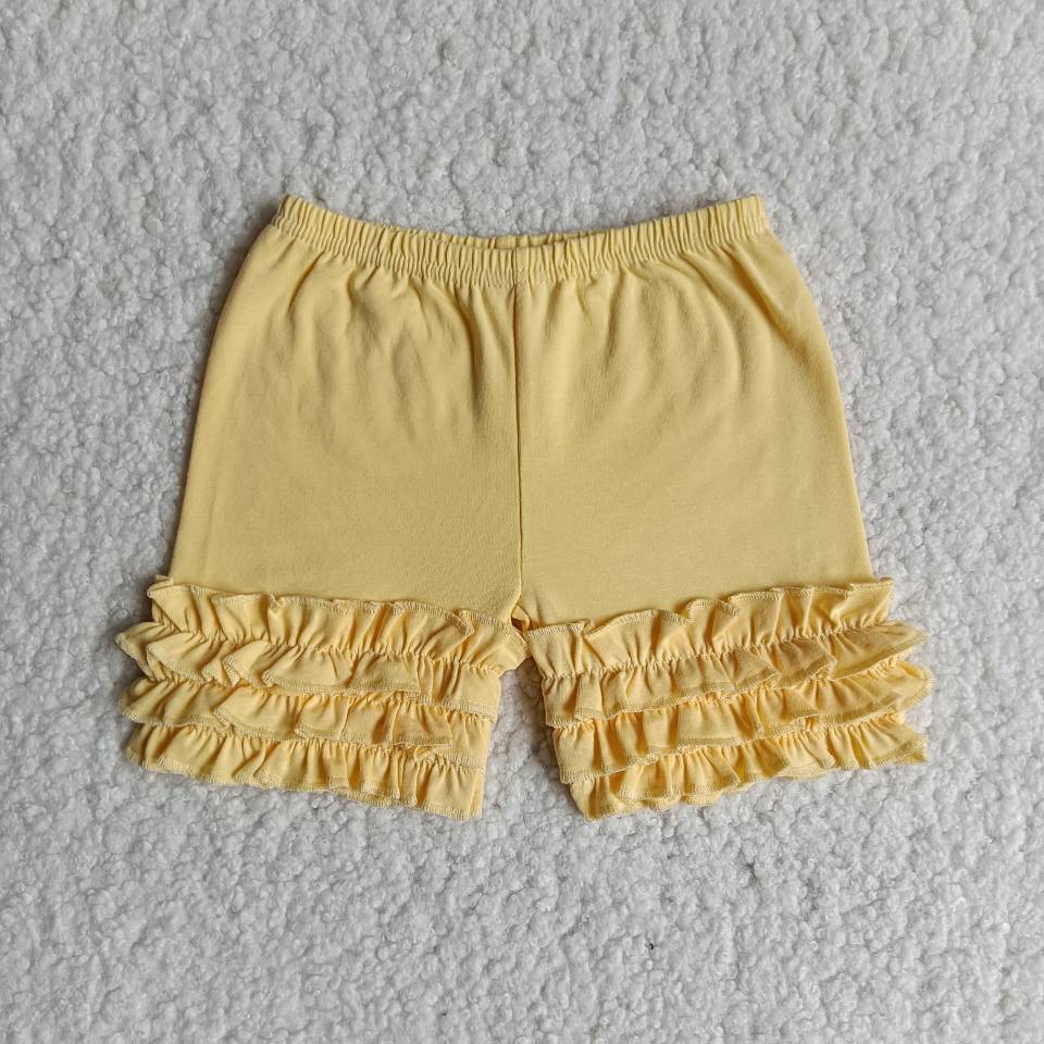 Yellow icing ruffle shorts
