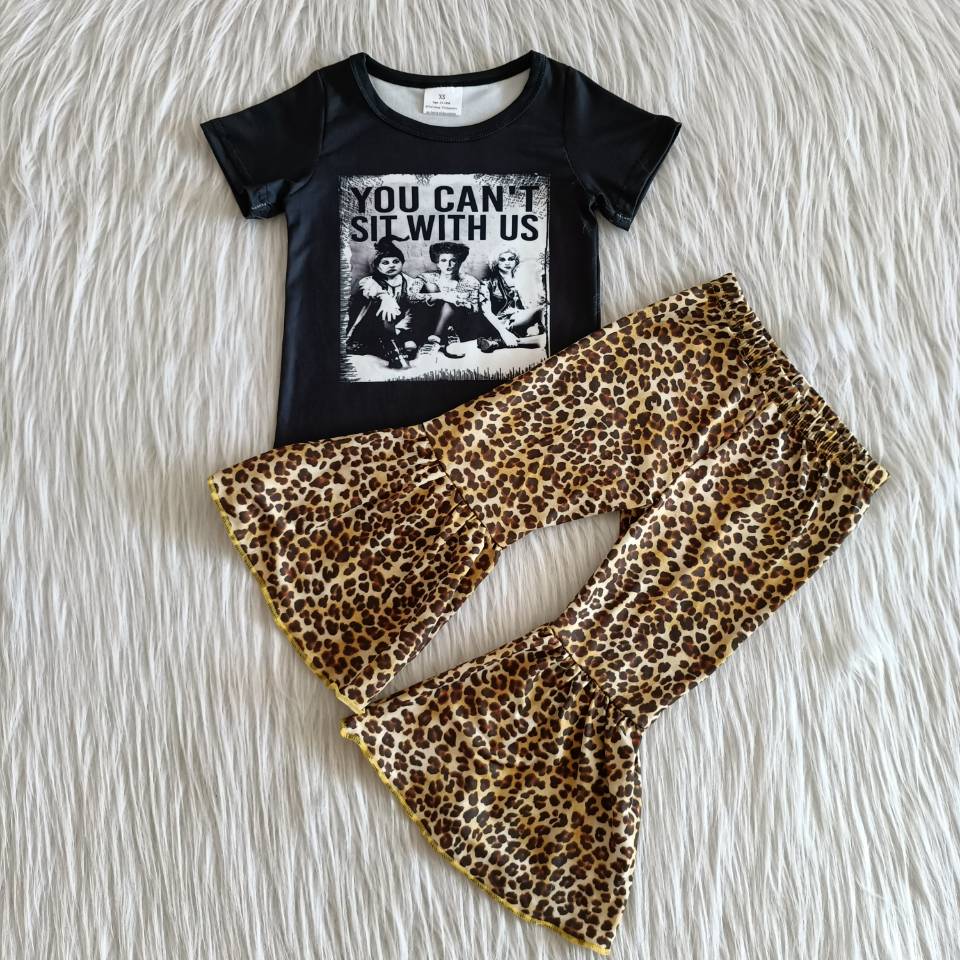 Black you can't sit with us leopard set