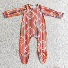 Load image into Gallery viewer, Baby girls western pink aztec rompers
